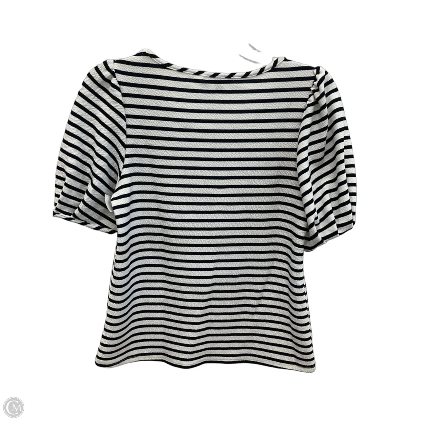 Top Short Sleeve By Green Envelope In Blue & White, Size: S