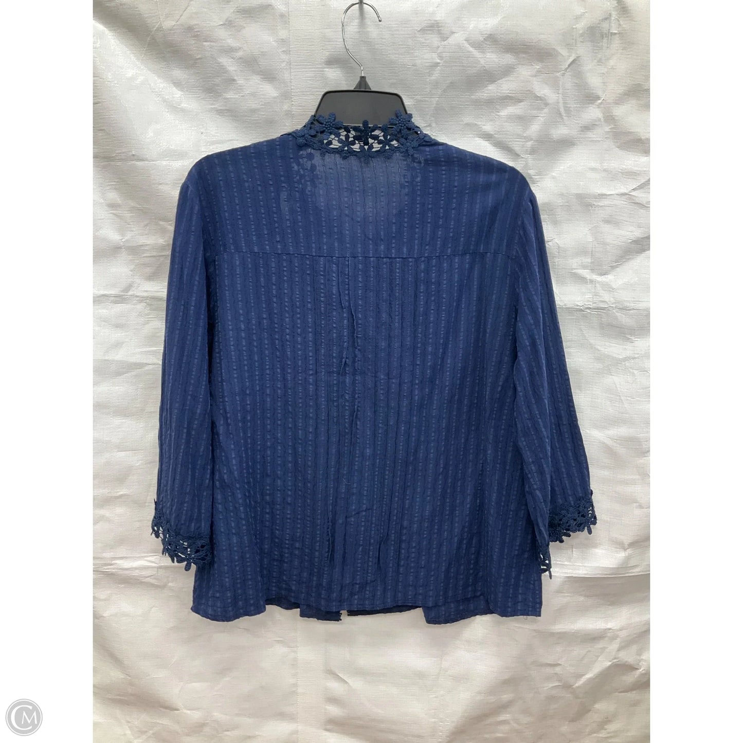 Top Long Sleeve By Cmf In Blue, Size: M