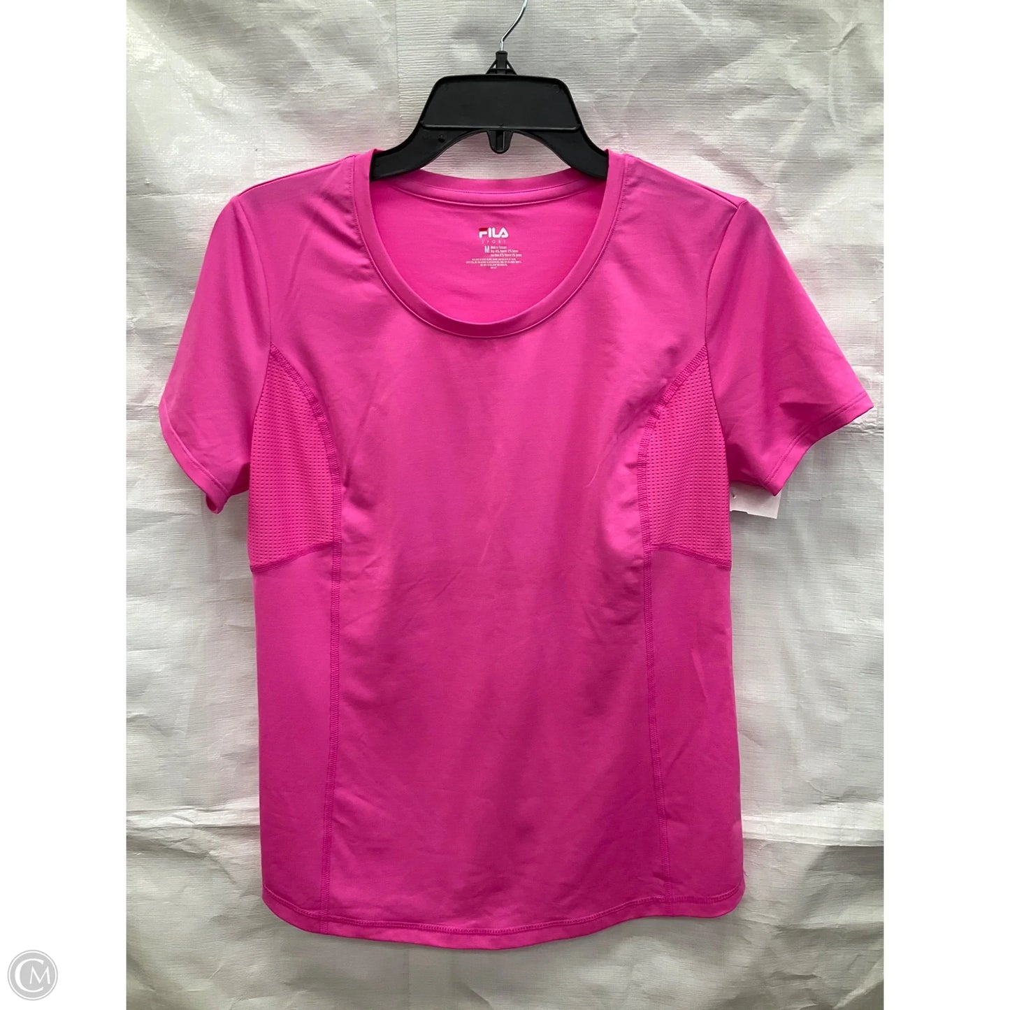 Athletic Top Short Sleeve By Fila In Pink, Size: M