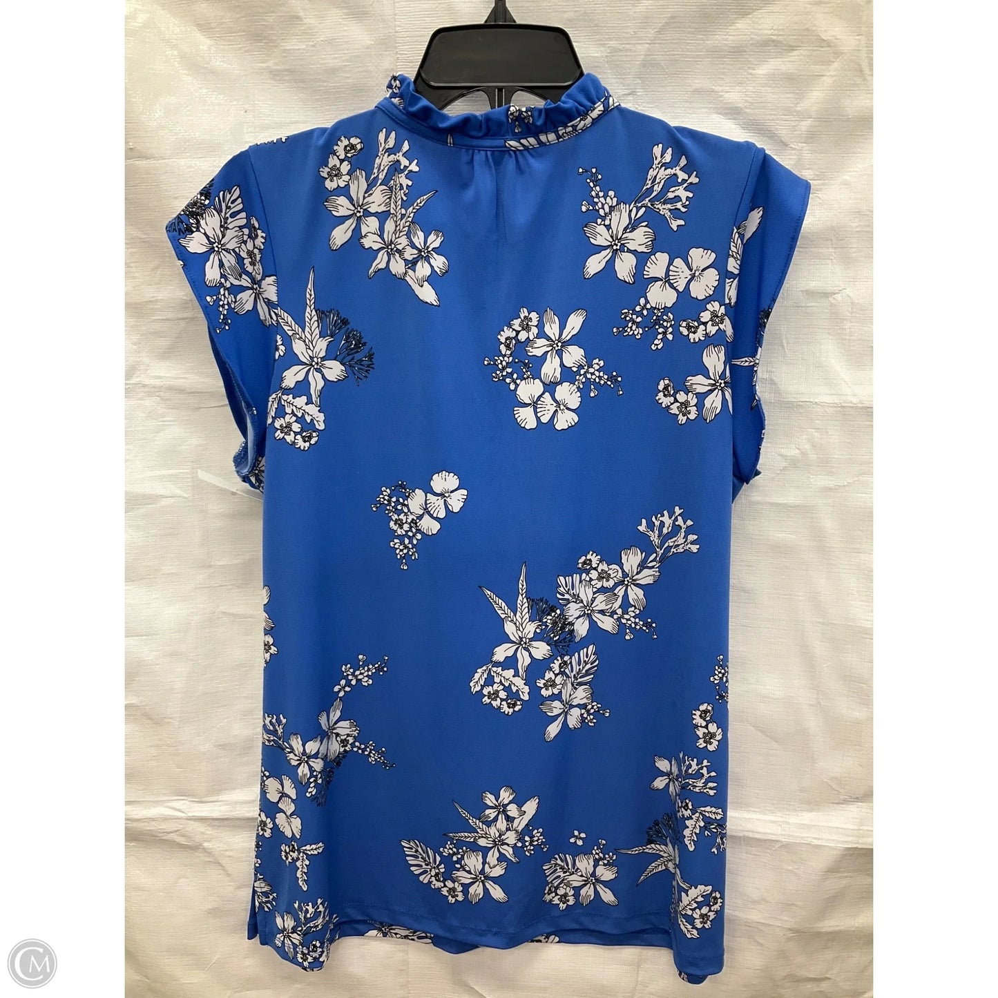 Top Short Sleeve By Liz Claiborne In Blue Denim, Size: M