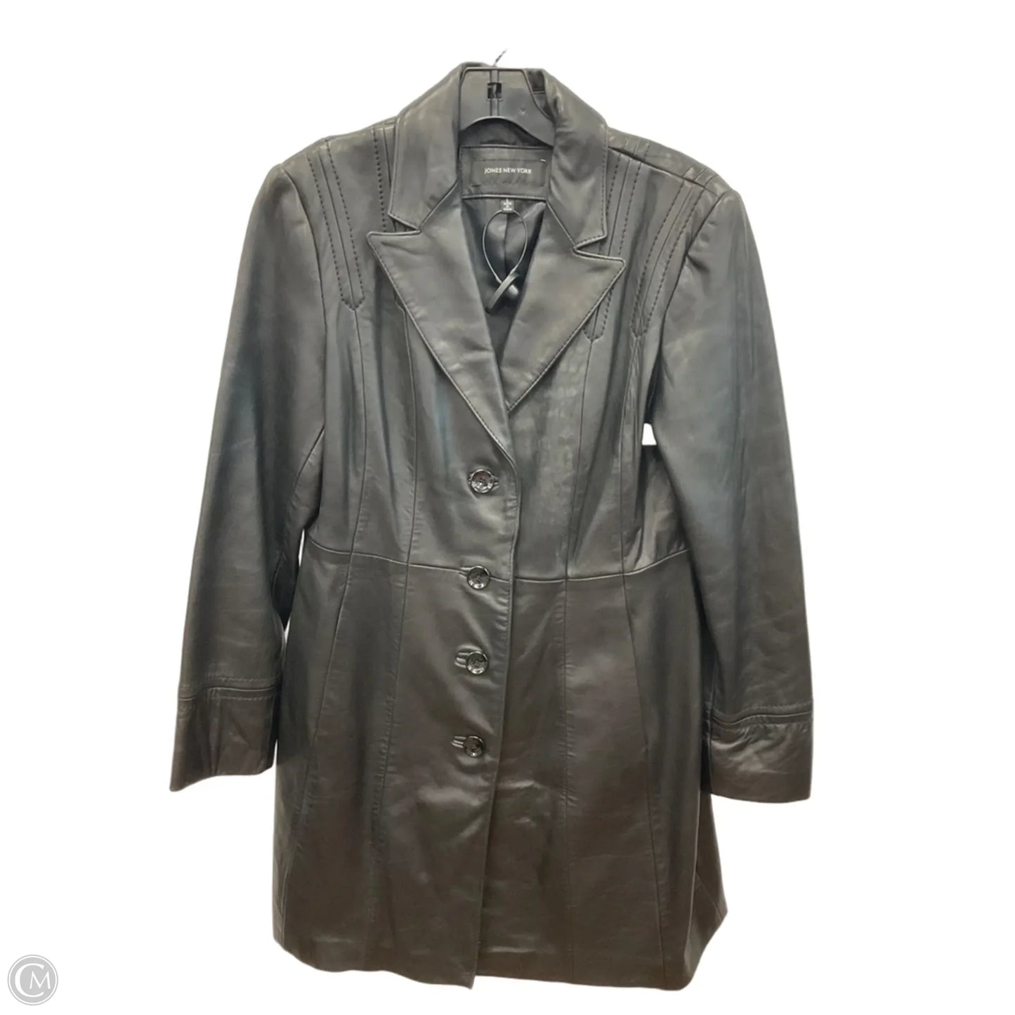 Coat Leather By Jones New York In Black, Size: L