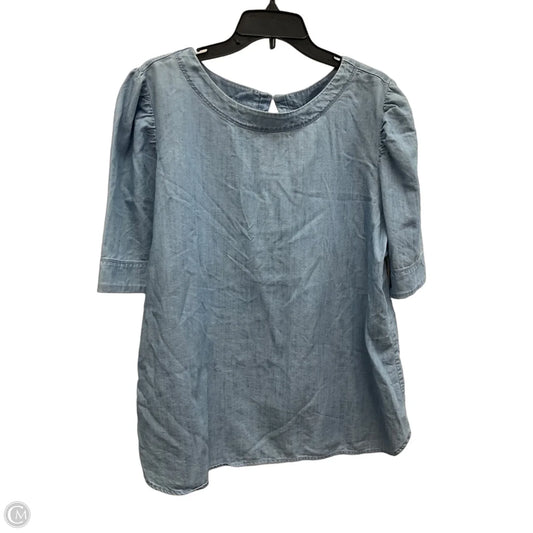 Top Short Sleeve Basic By Loft In Blue Denim, Size: Xxl
