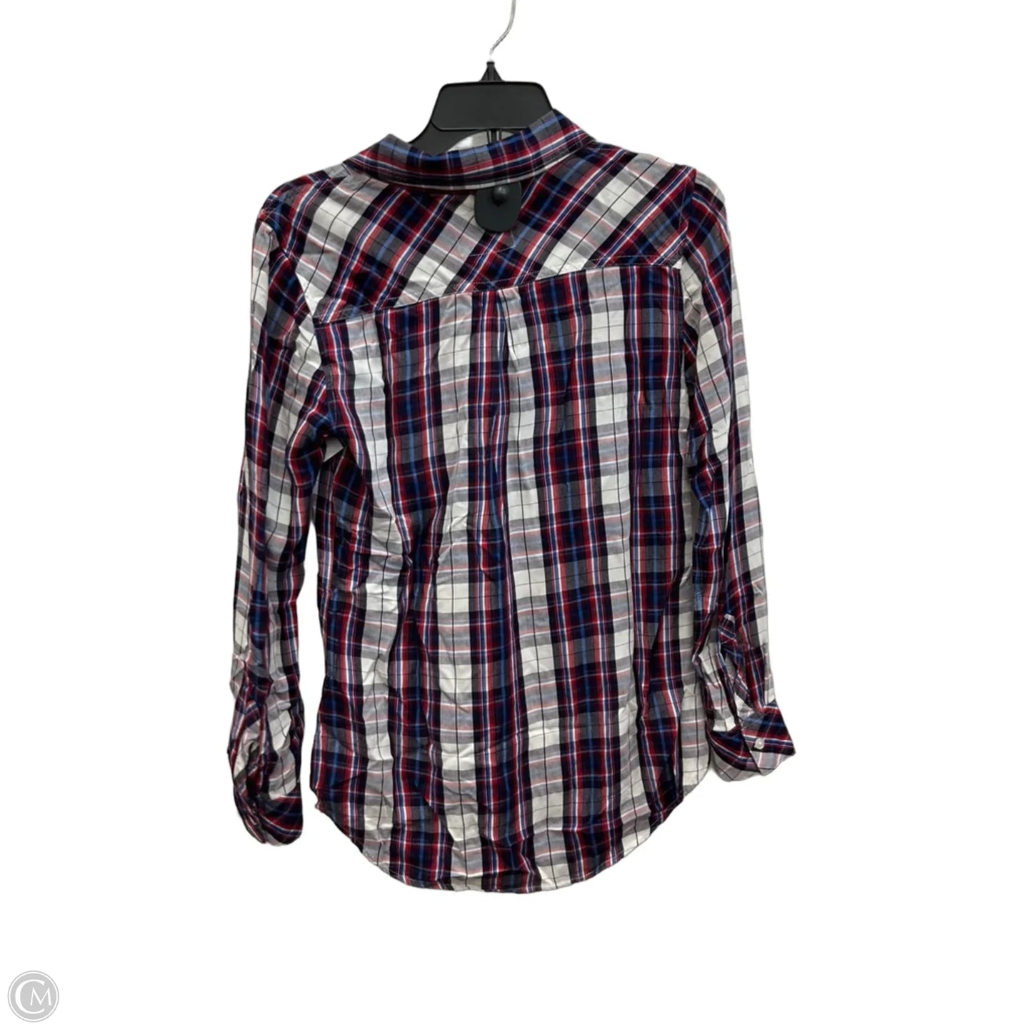 Blouse Long Sleeve By Rails In Blue Red & White, Size: Xs