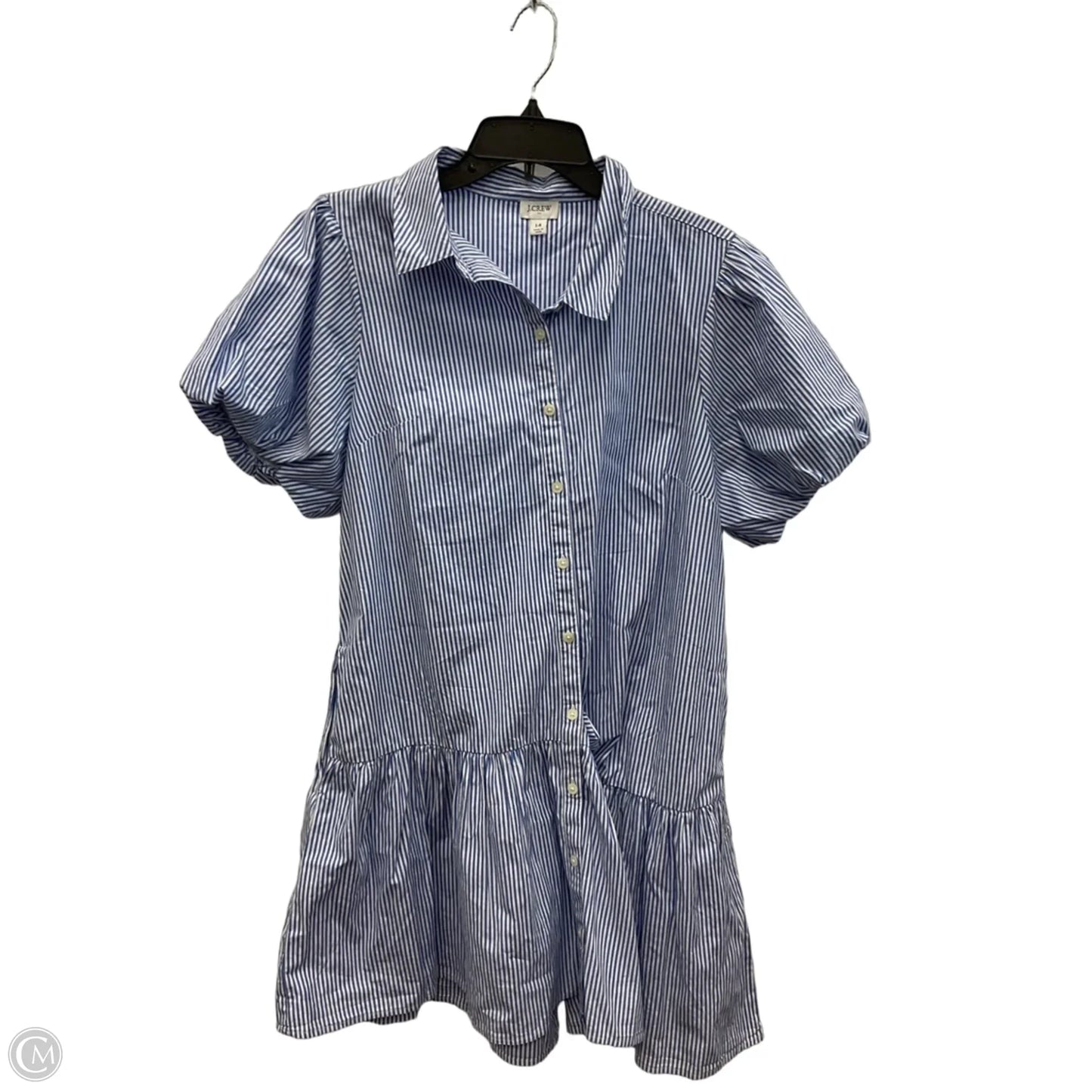 Dress Casual Midi By J. Crew In Blue & White, Size: Xl
