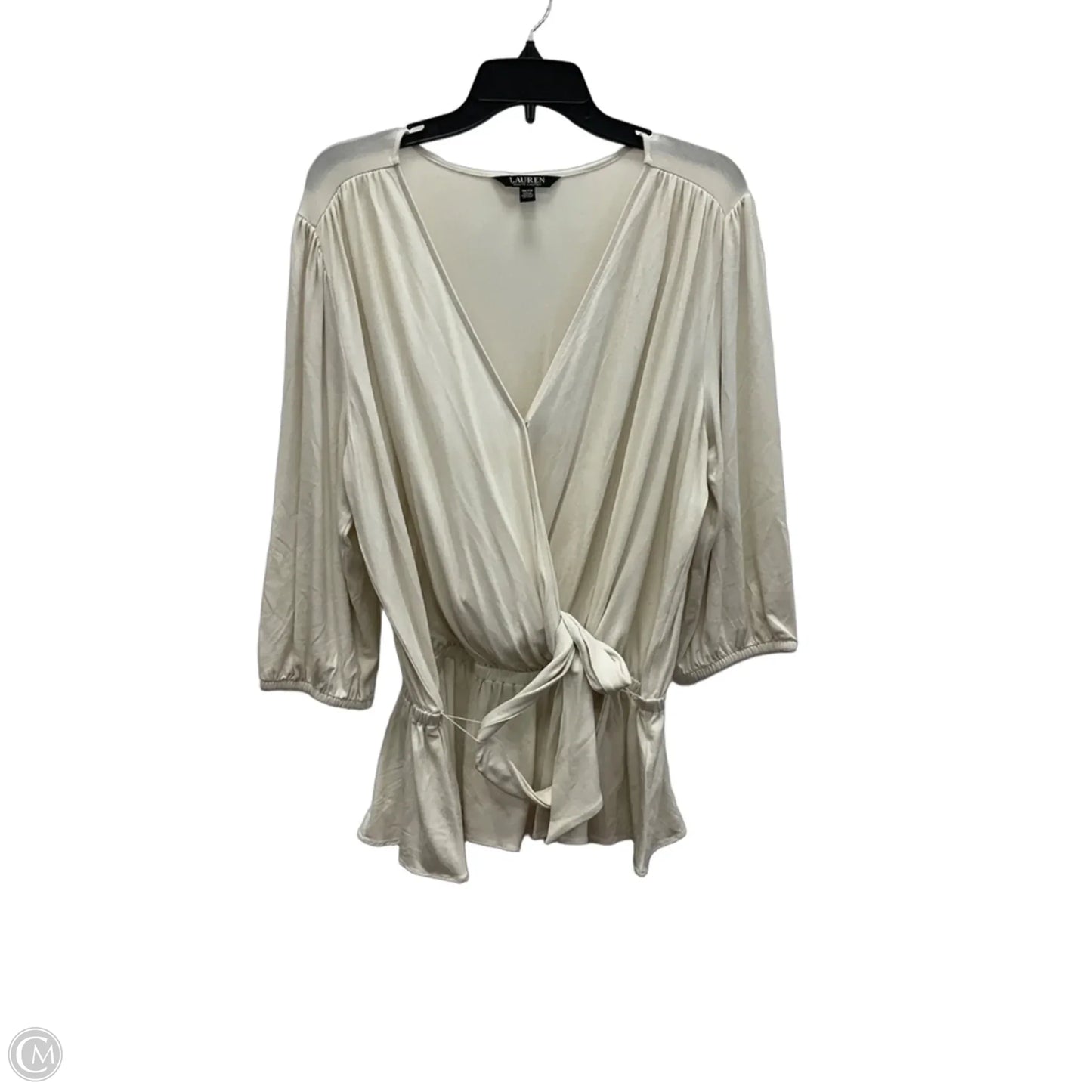 Top Long Sleeve By Lauren By Ralph Lauren In White, Size: 1x