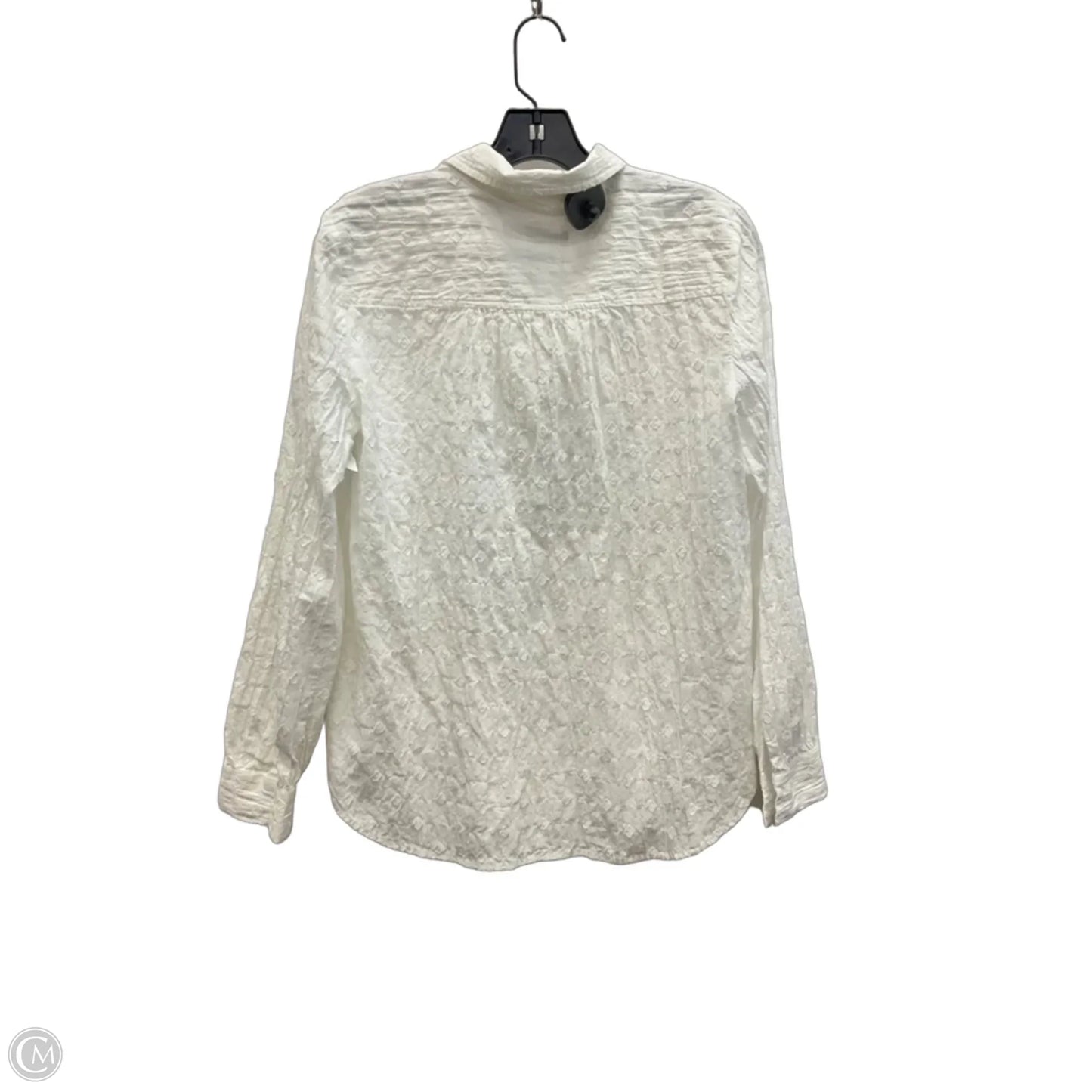 Top Long Sleeve By Loft In White, Size: M