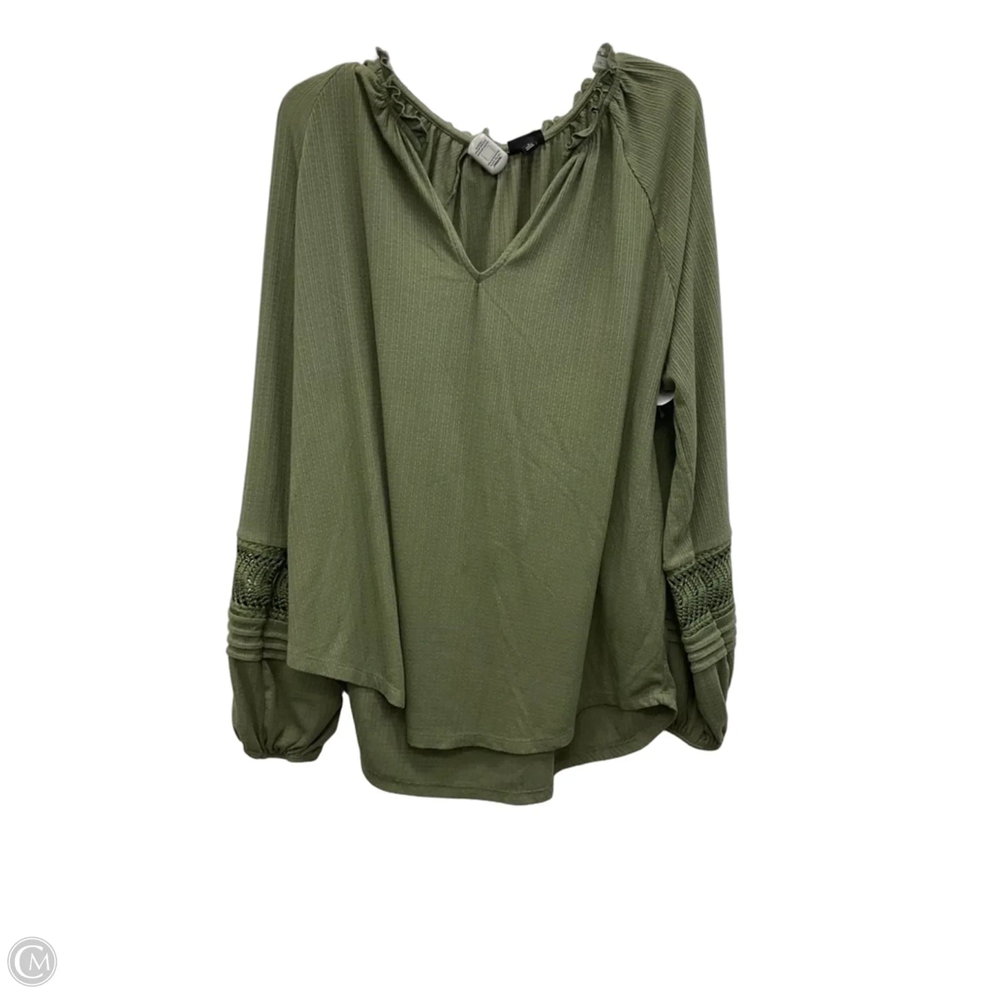 Top Long Sleeve By Torrid In Green, Size: 1x