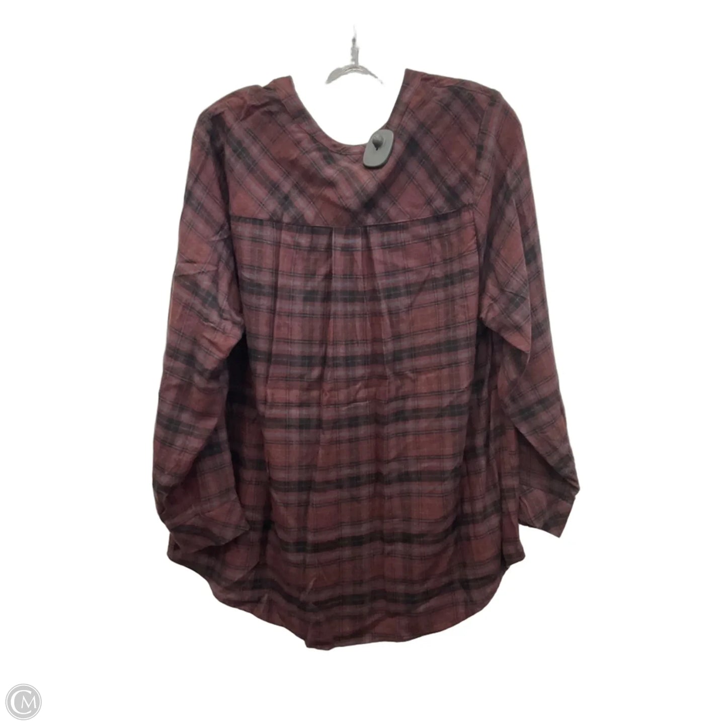 Top Long Sleeve By Torrid In Black & Red, Size: 1x