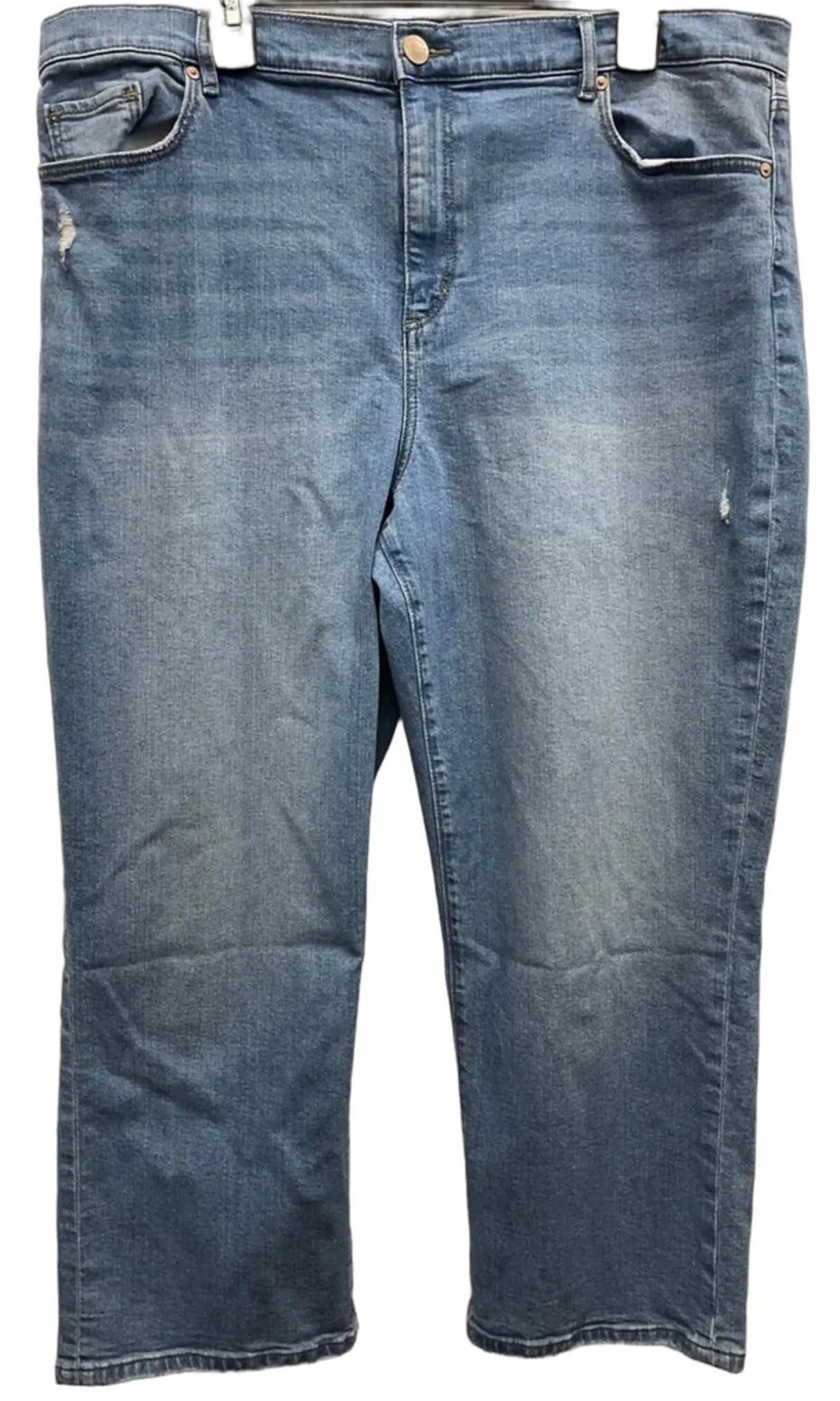 Jeans Straight By Loft In Blue Denim, Size: 18