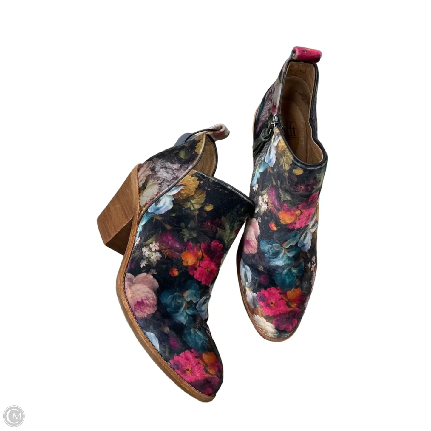 Boots Ankle Heels By Sofft In Floral Print, Size: 8.5