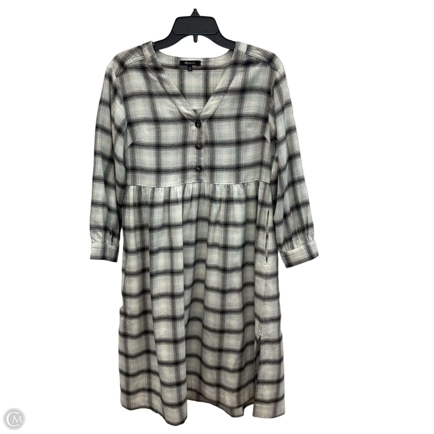 Dress Casual Midi By Madewell In Black & Blue, Size: Xsp