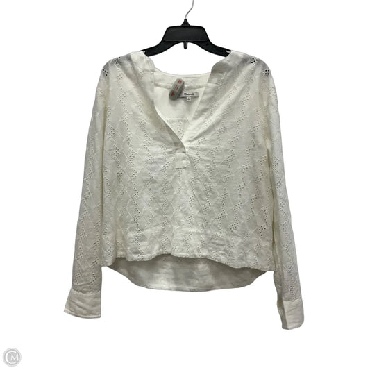 Top Long Sleeve By Madewell In White, Size: S