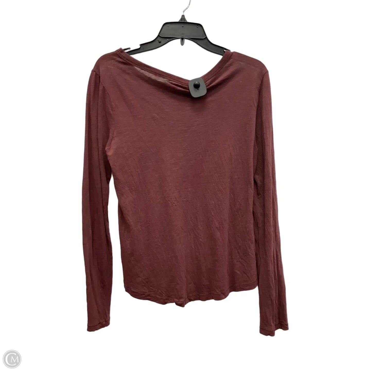 Top Long Sleeve Basic By Madewell In Maroon, Size: M