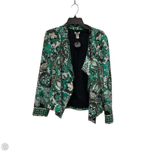 Blazer By Chicos In Black & Green, Size: L