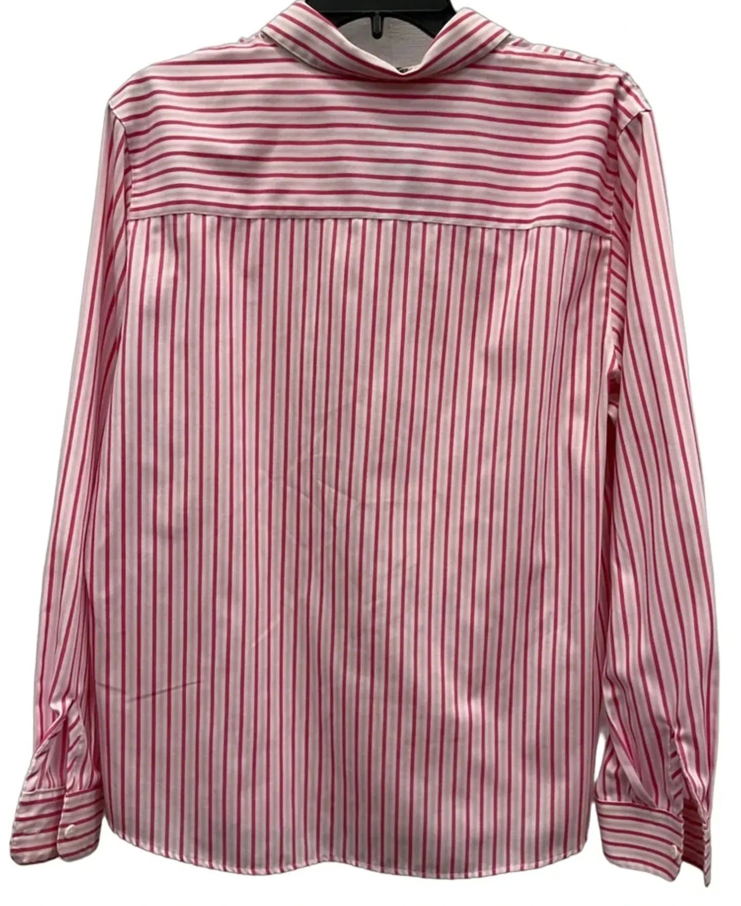 Blouse Long Sleeve By Foxcroft In Pink & White, Size: Xl