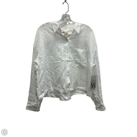 Blouse Long Sleeve By Worthington In White, Size: L