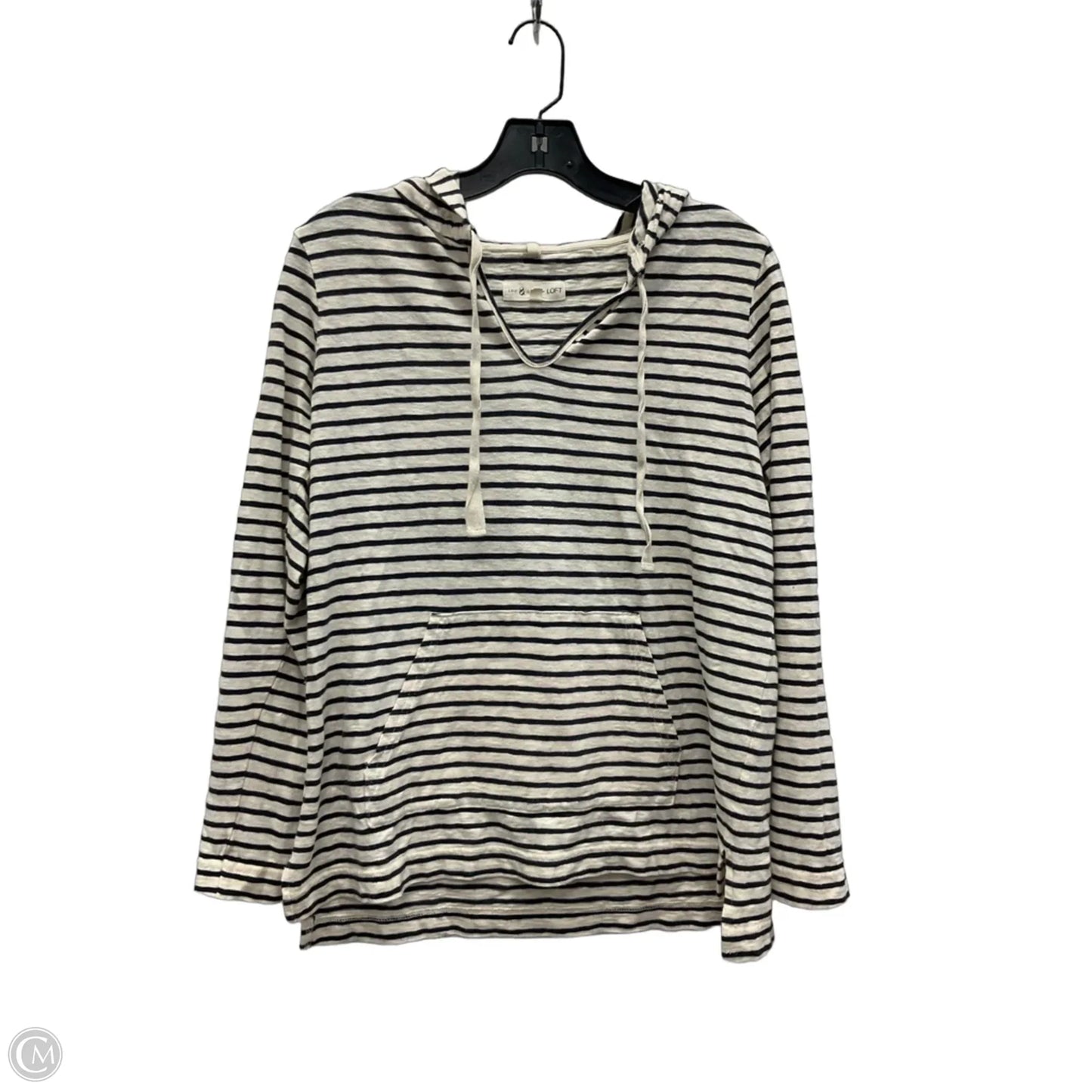Top Long Sleeve By Lou And Grey In Black & White, Size: S