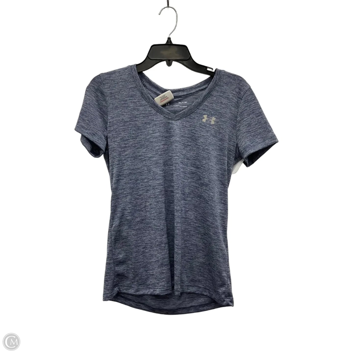 Athletic Top Short Sleeve By Under Armour In Blue, Size: S
