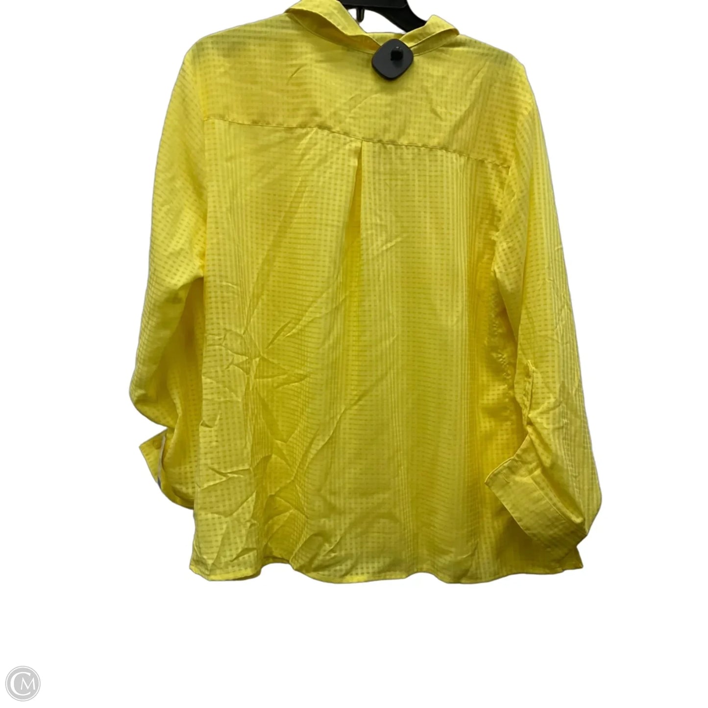 Blouse Long Sleeve By Studio Works In Yellow, Size: Xl