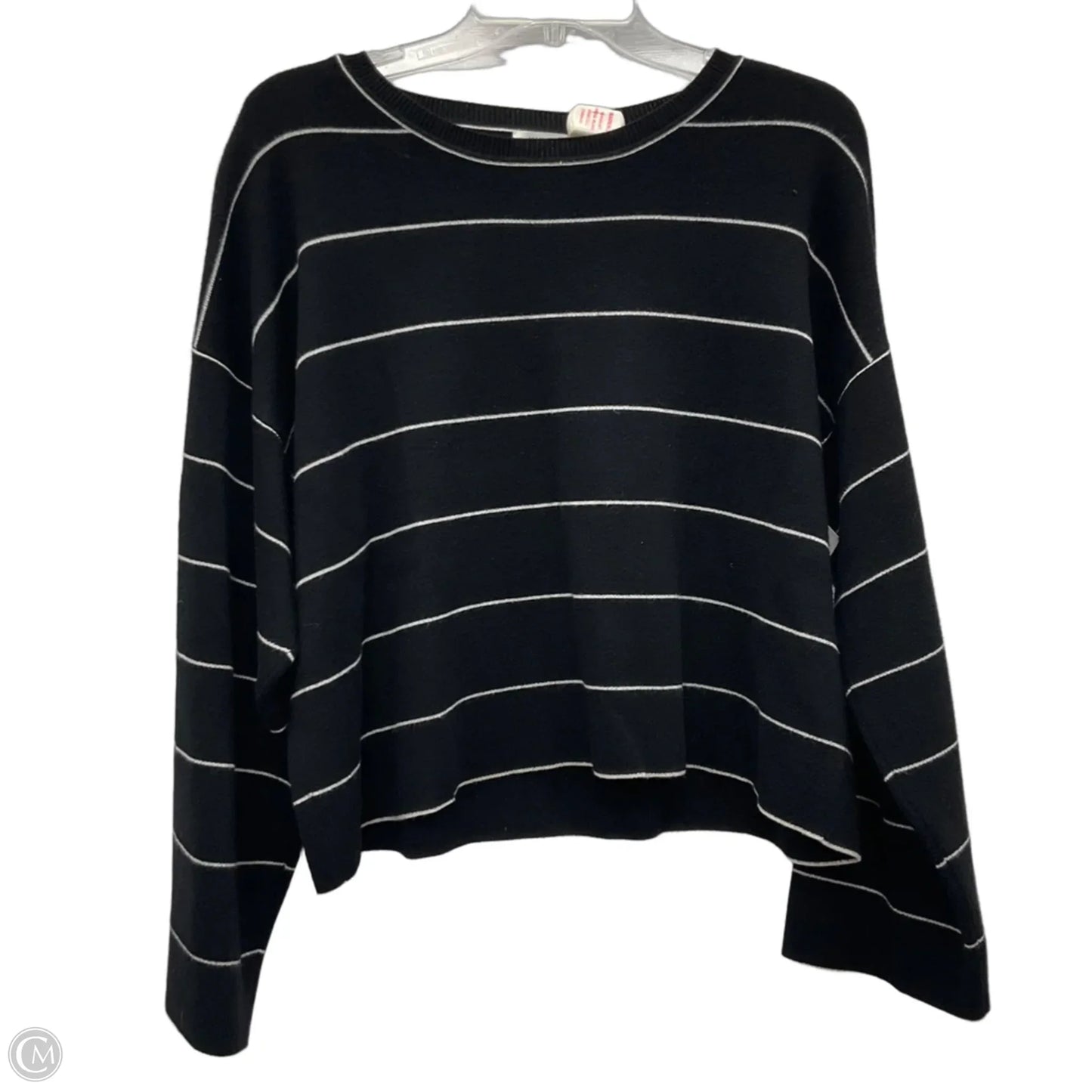 Top Long Sleeve By Max Studio In Black & White, Size: M