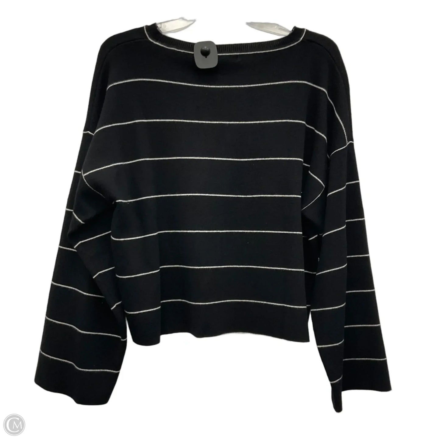 Top Long Sleeve By Max Studio In Black & White, Size: M
