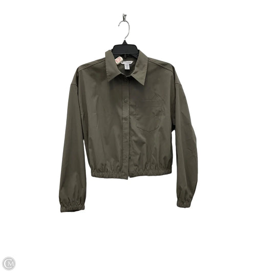 Athletic Top Long Sleeve Collar By Athleta In Green, Size: M