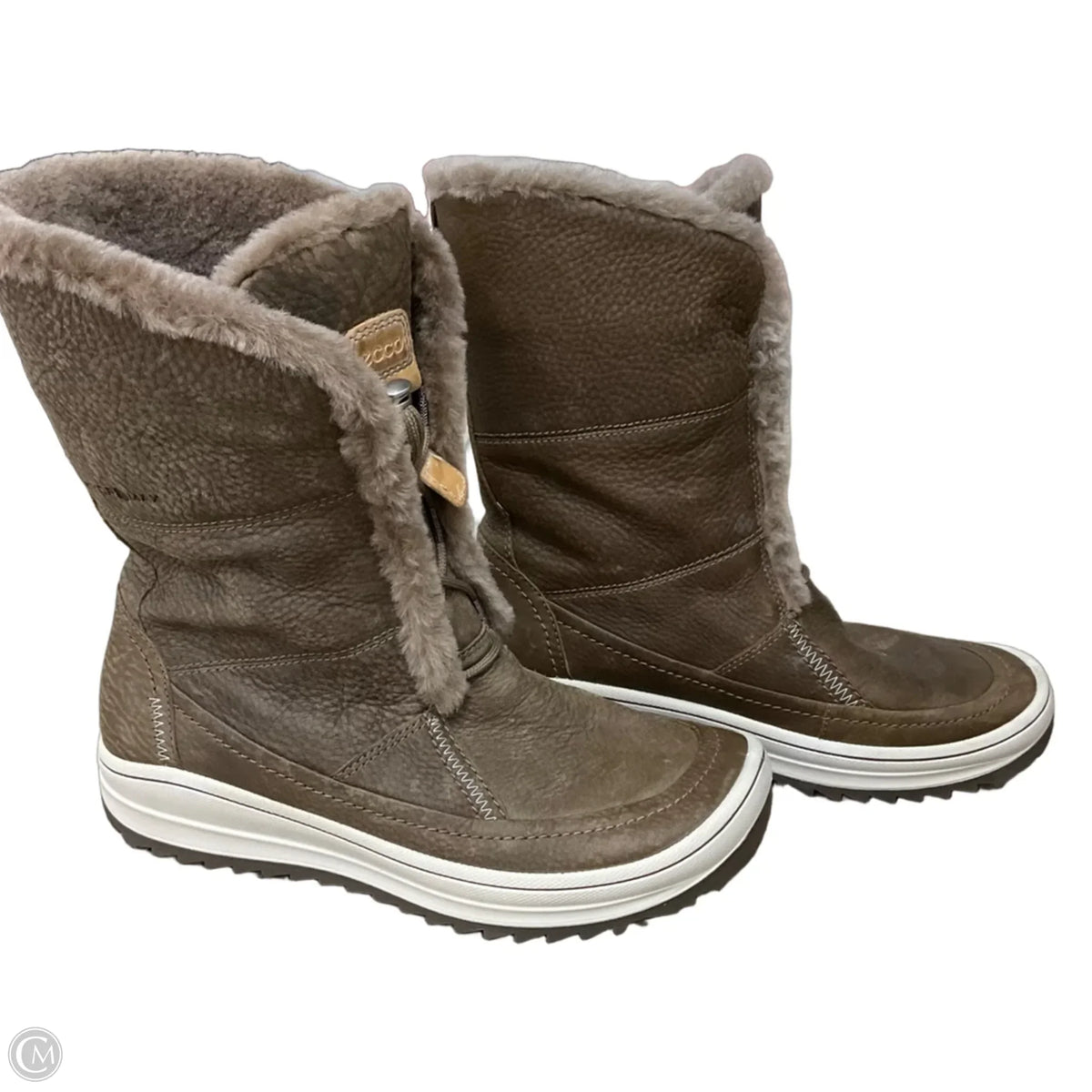 Boots Knee Flats By Ecco In Brown, Size: 10