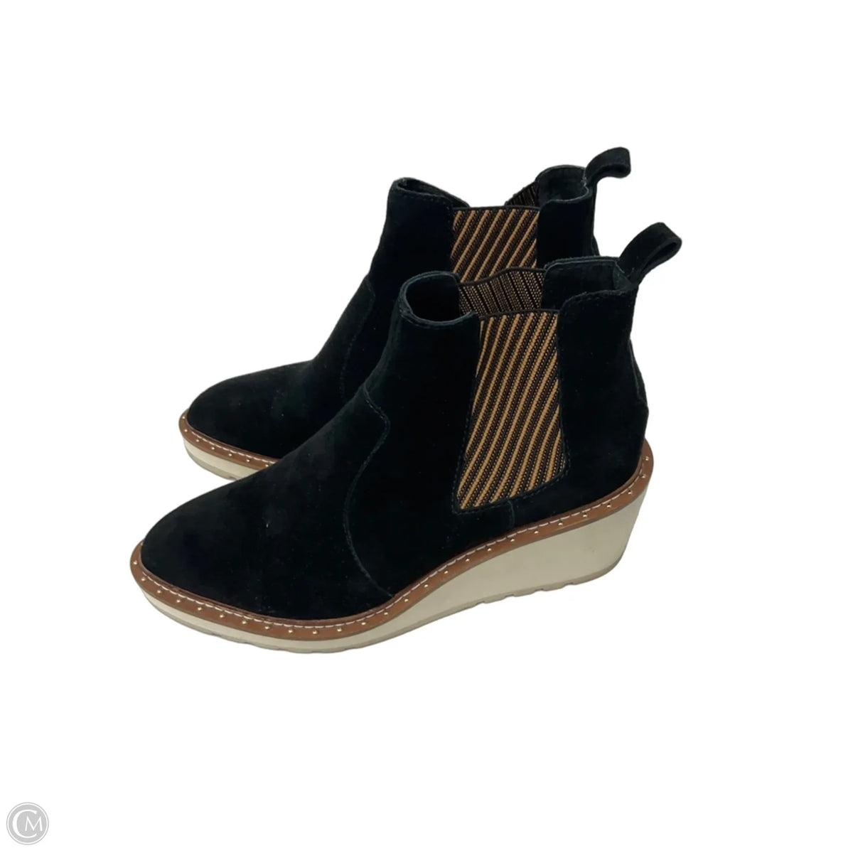 Boots Ankle Flats By Cma In Black & White, Size: 7.5