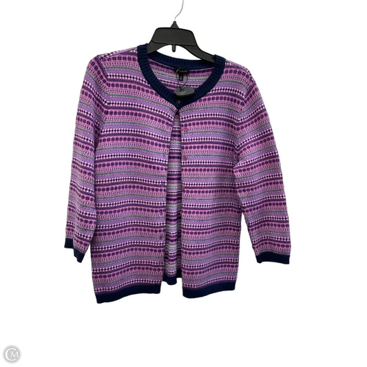 Cardigan By Talbots In Blue & Purple, Size: M