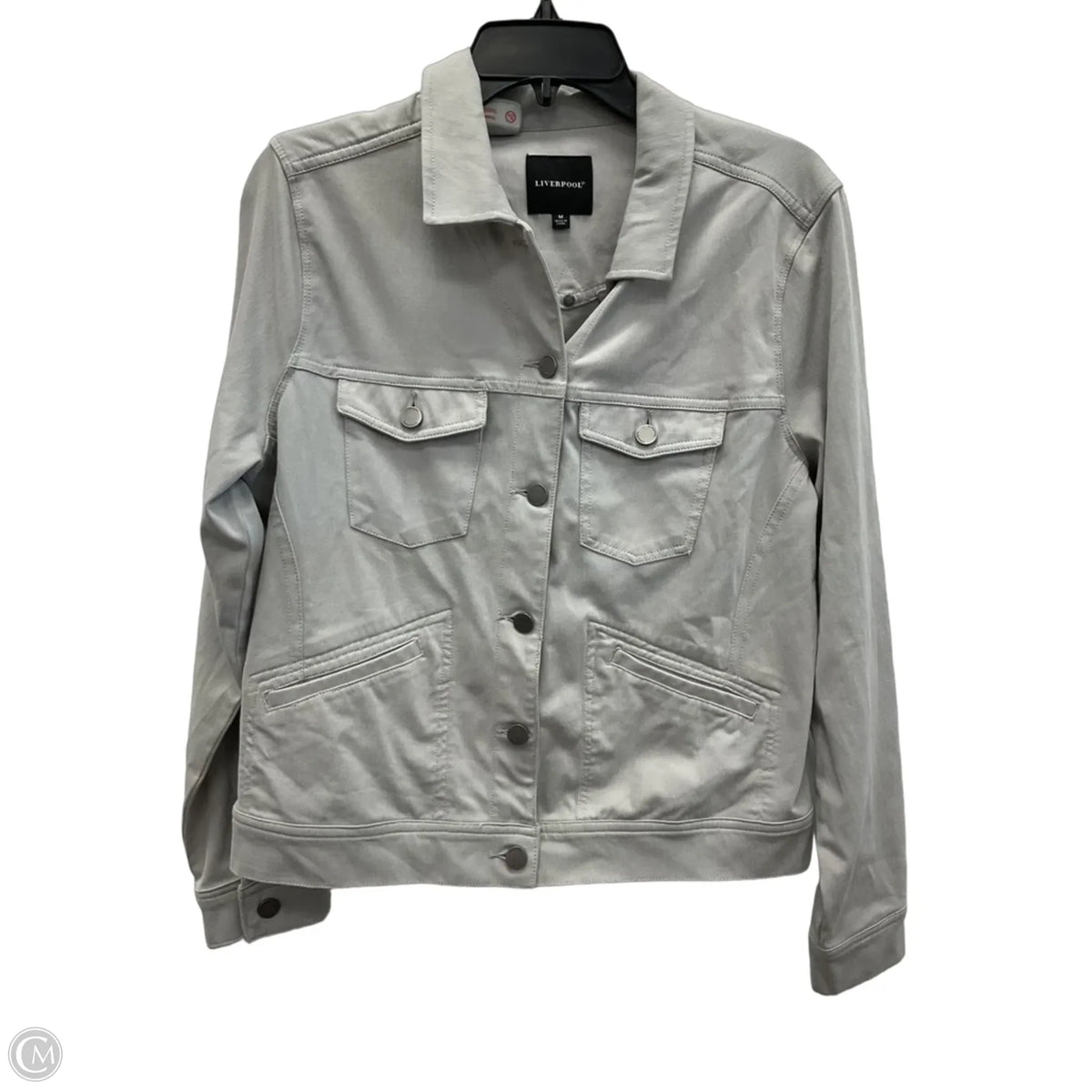 Jacket Denim By Liverpool In Grey Denim, Size: M
