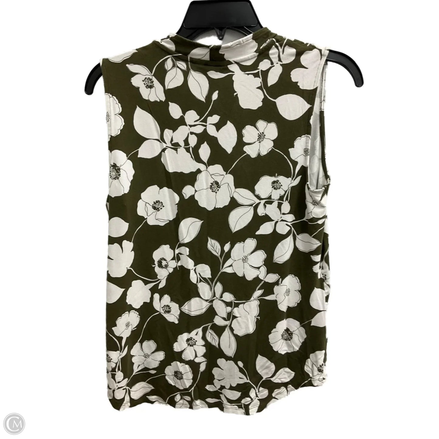Top Sleeveless By Liz Claiborne In Green & White, Size: S