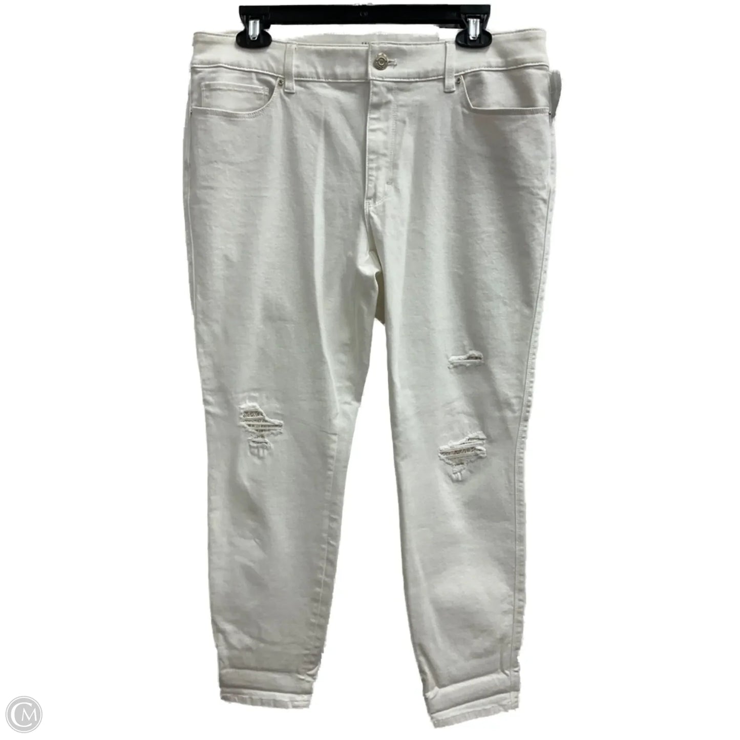 Jeans Skinny By White House Black Market In White Denim, Size: 12