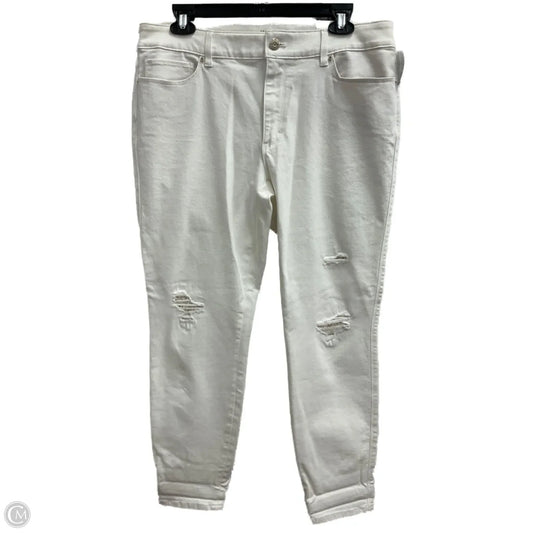 Jeans Skinny By White House Black Market In White Denim, Size: 12