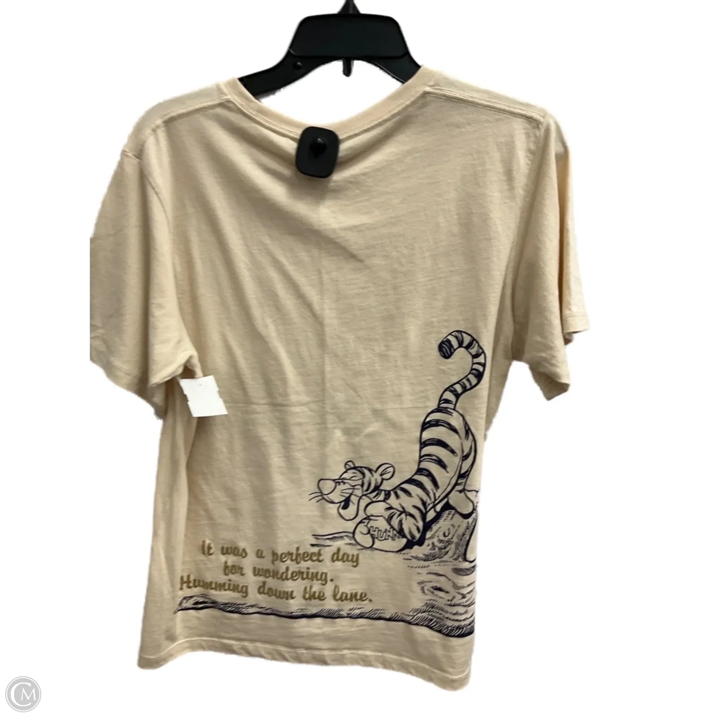 Top Short Sleeve By Walt Disney In Tan, Size: L