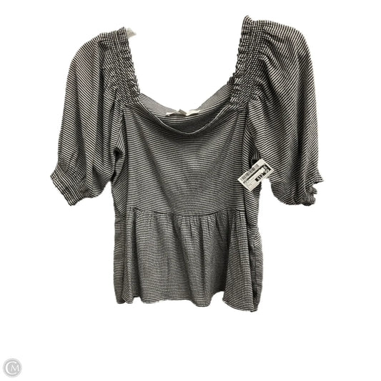 Top Short Sleeve By Loft In Black & White, Size: S