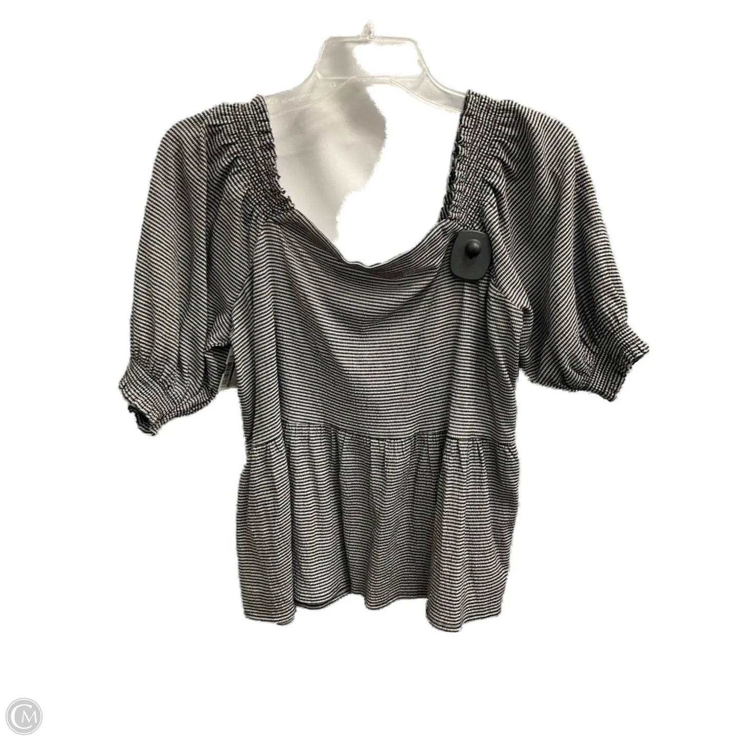 Top Short Sleeve By Loft In Black & White, Size: S