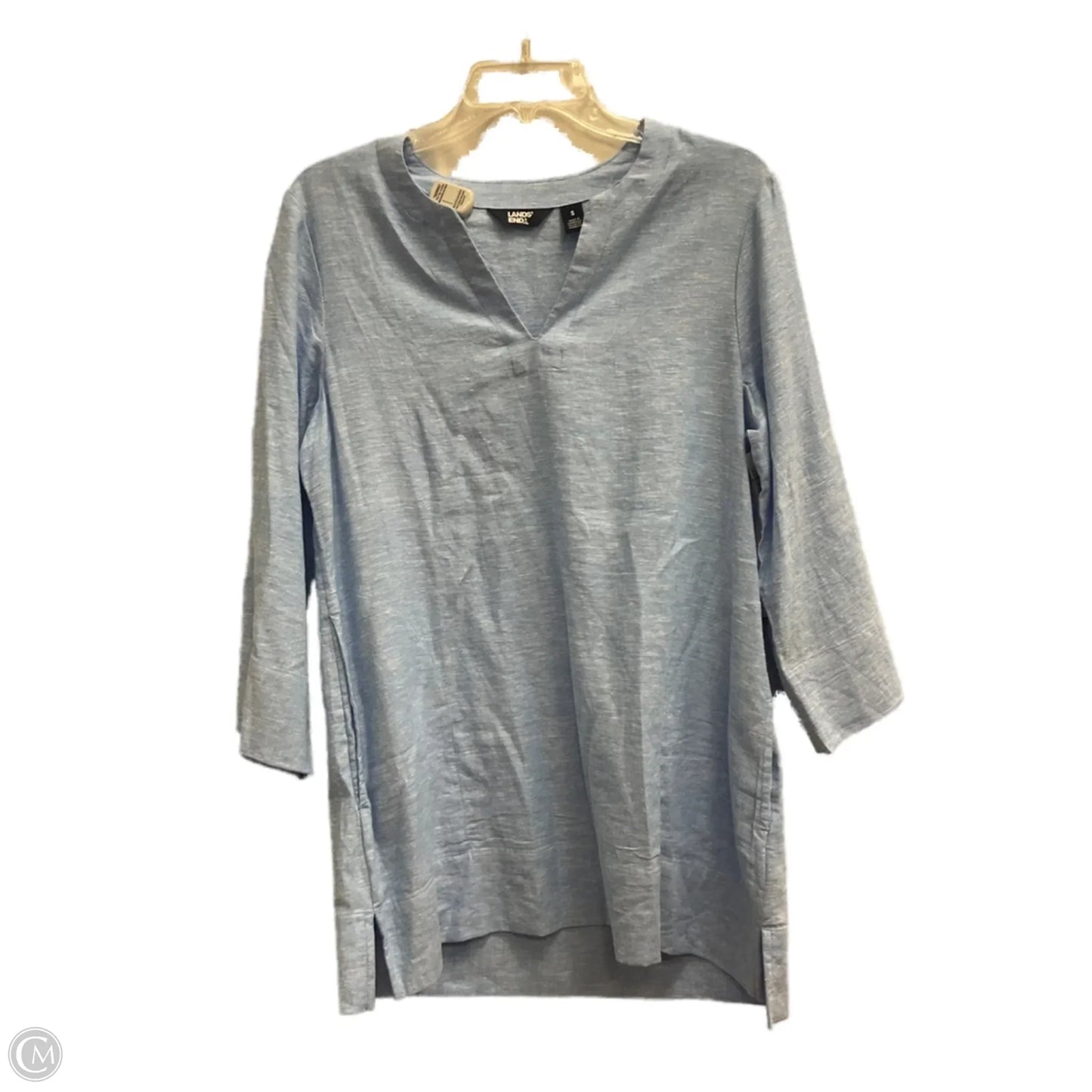 Top 3/4 Sleeve By Lands End In Blue, Size: S