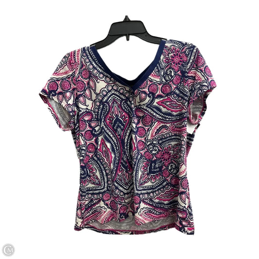 Top Short Sleeve By Talbots In Blue & Purple, Size: Xlp