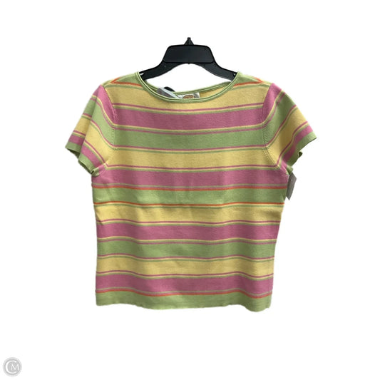 Top Short Sleeve By Talbots In Striped Pattern, Size: L