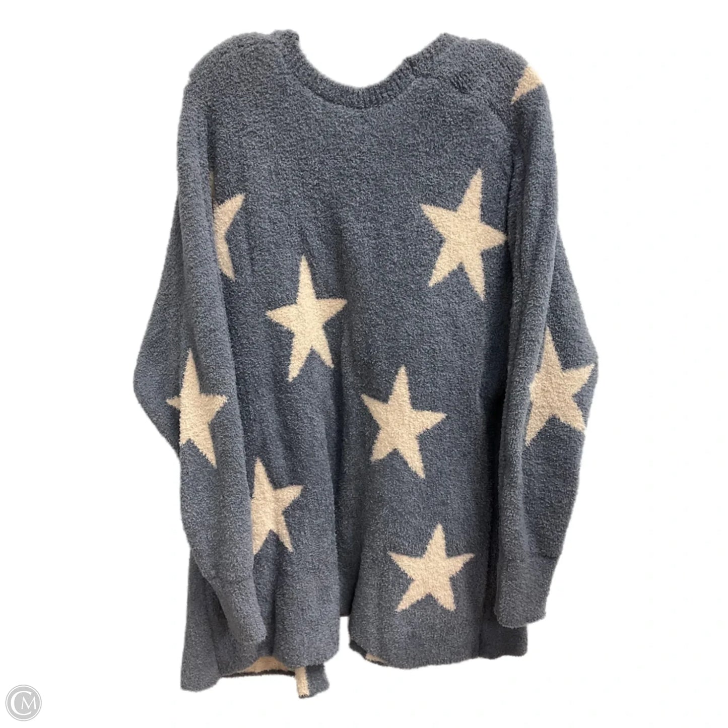 Cardigan By Clothes Mentor In Blue & White, Size: M