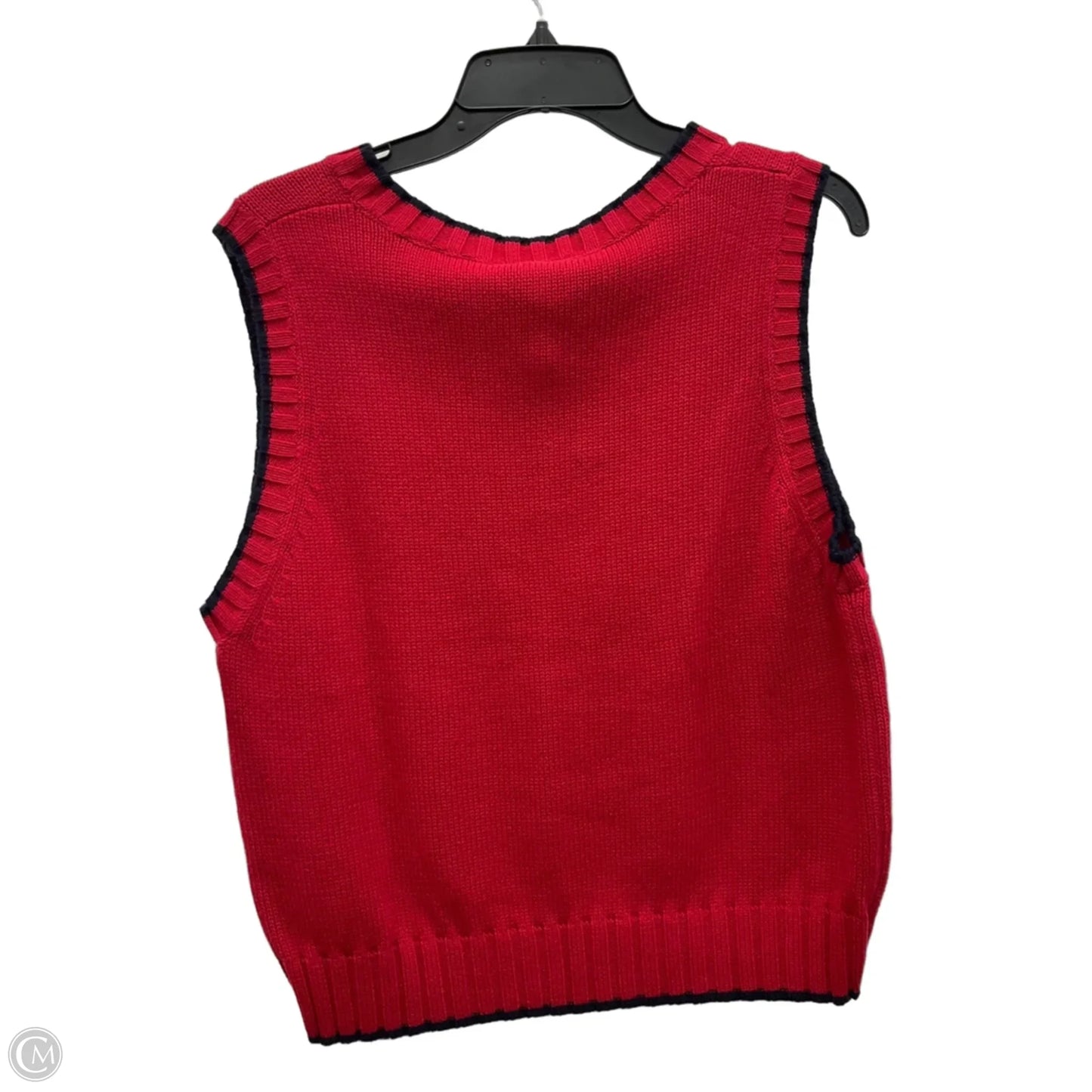 Vest Sweater By Polo Ralph Lauren In Blue & Red, Size: Xl