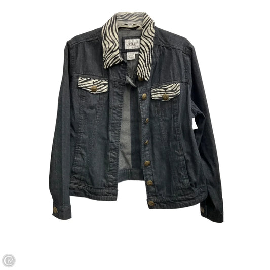 Jacket Denim By Live A Little In Grey Denim, Size: L