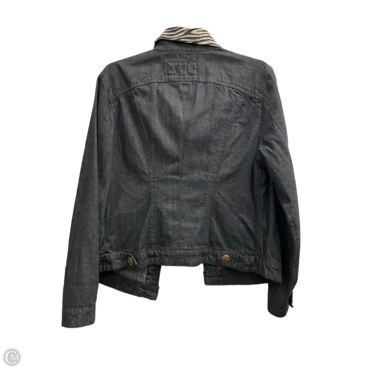 Jacket Denim By Live A Little In Grey Denim, Size: L