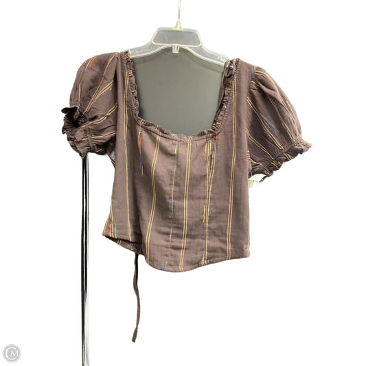 Top Short Sleeve By Free People In Brown, Size: S