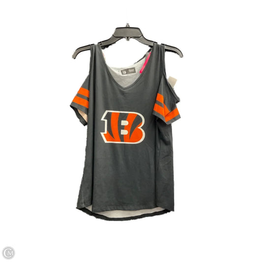 Top Short Sleeve By Nfl In Black & Orange, Size: Xl