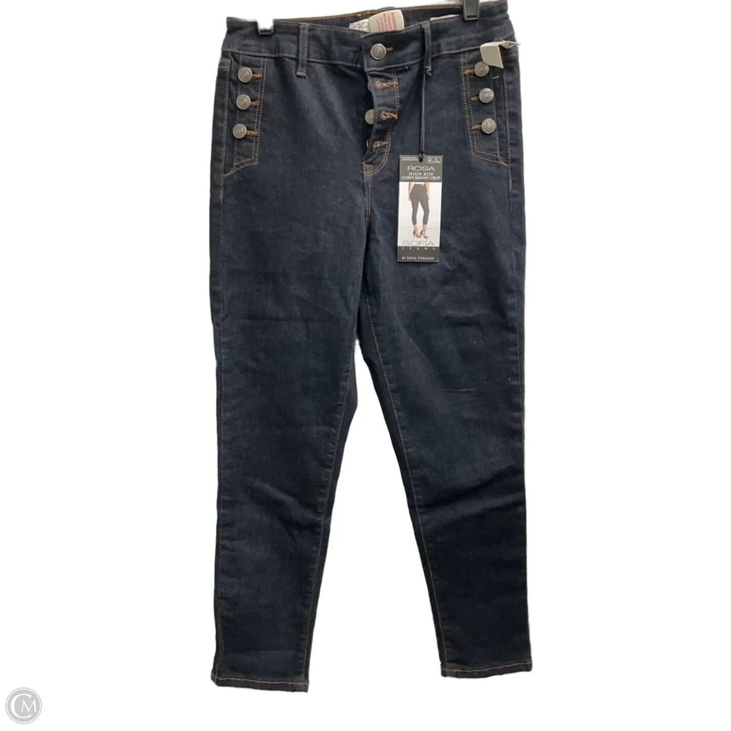 Jeans Cropped By Sofia By Sofia Vergara In Black Denim, Size: 4