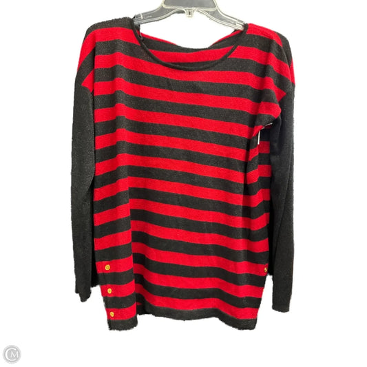 Top Long Sleeve By Dana Buchman In Black & Red, Size: M