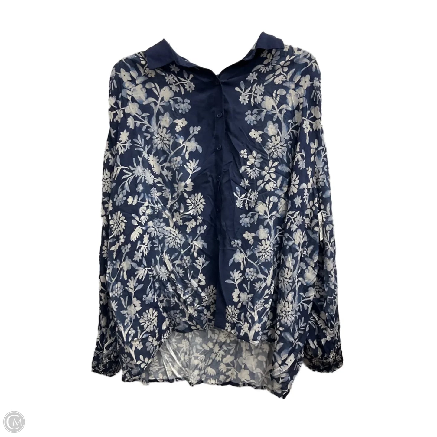 Blouse Long Sleeve By Daniel Rainn In Floral Print, Size: 2x