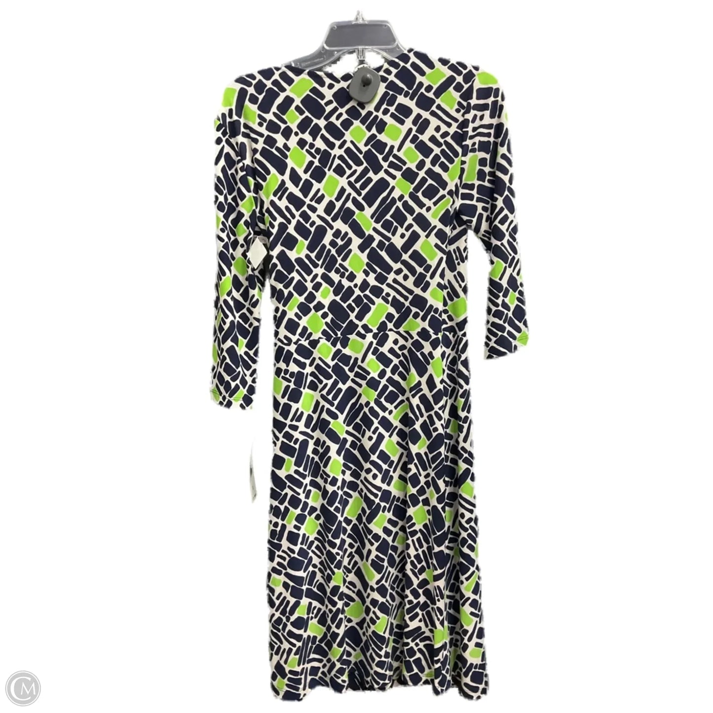 Dress Casual Midi By Chaps In Blue & Green, Size: S