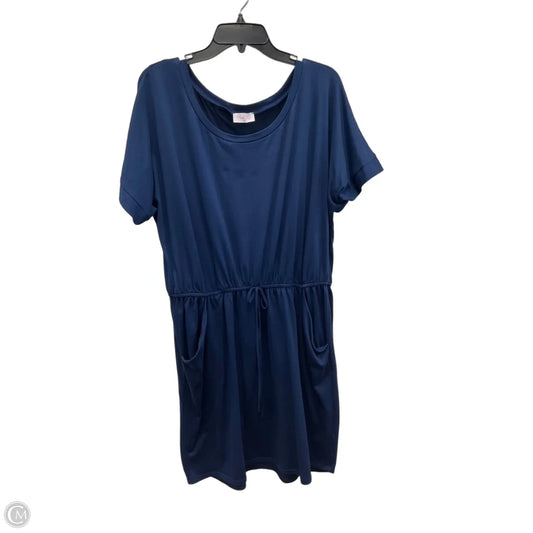 Dress Casual Midi By Pink Lily In Blue, Size: 3x